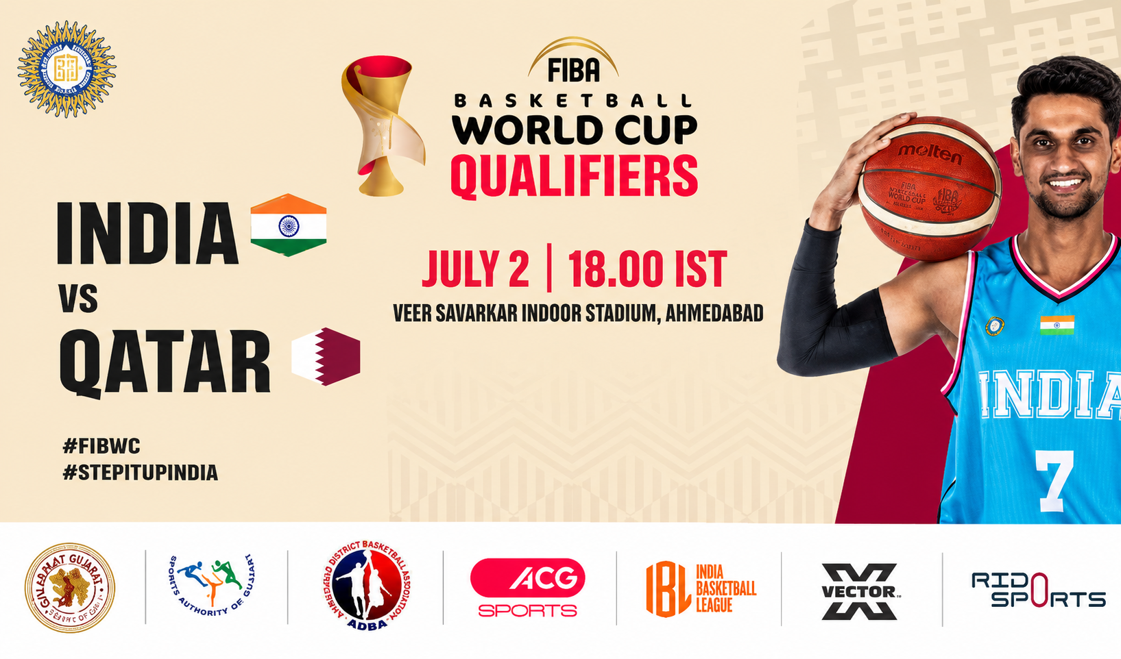 FIBA World Cup 2027 Asian Qualifiers - Window 3_Ind vs Qat